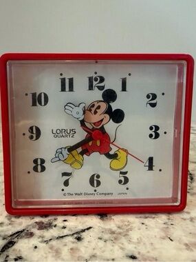 Vintage Lorus Quartz Mickey Mouse Alarm Clock Made in Japan Tested & Working